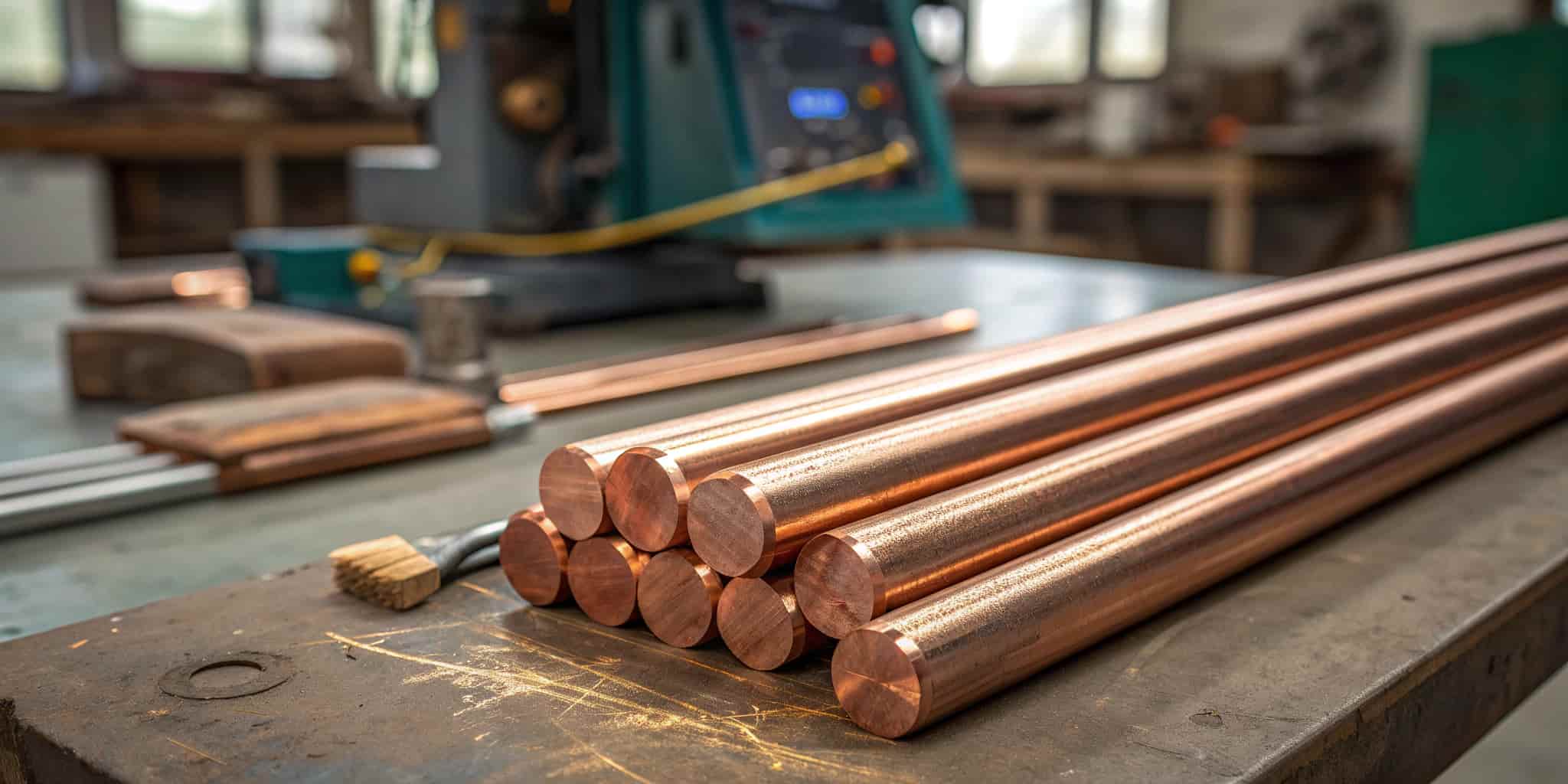 a-hyper-realistic-high-resolution-industrial-pho-1 راهنمای انتخاب قطر، طول و گرید مناسب میلگرد مسی برای پروژههای صنعتی