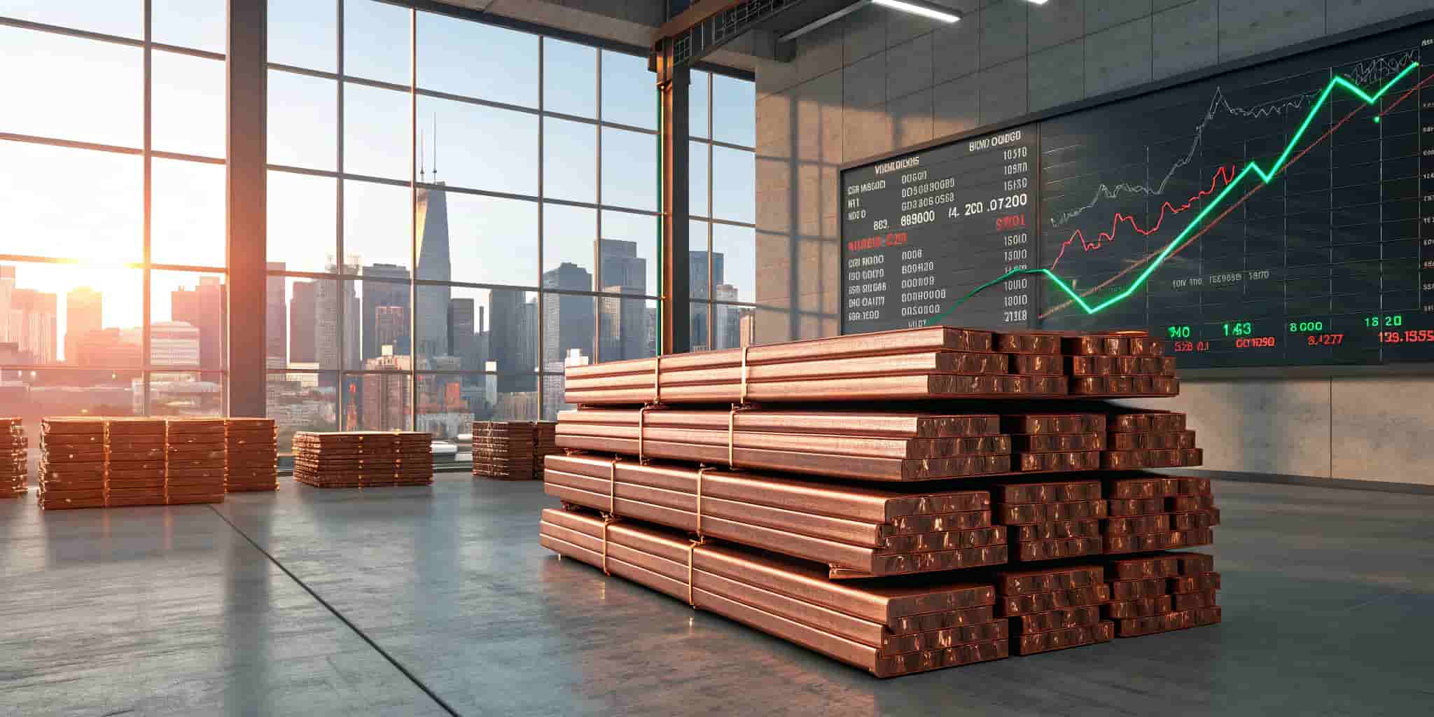 a-hyper-realistic-high-resolution-photo-inside-a عوامل مؤثر بر قیمت‌گذاری و روند بازار جهانی میلگرد مسی